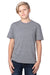 Threadfast Apparel 602A Youth Short Sleeve Crewneck T-Shirt Grey Model Front