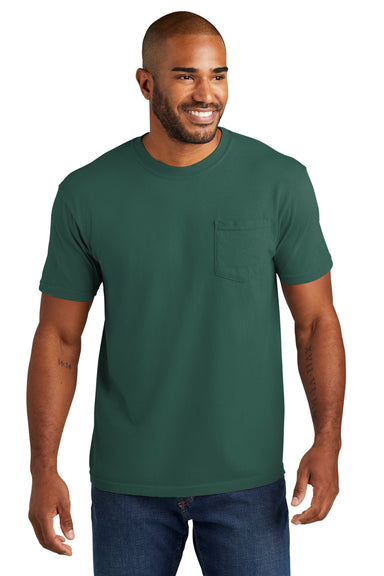 Comfort Colors 6030/6030CC Mens Short Sleeve Crewneck T-Shirt w/ Pocket Emerald Green Model Front