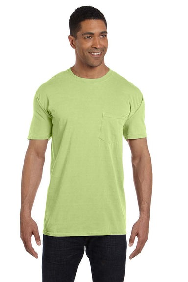 Comfort Colors 6030/6030CC Mens Short Sleeve Crewneck T-Shirt w/ Pocket Celadon Green Model Front