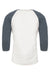 Next Level NL6051/6051 Mens Jersey 3/4 Sleeve Crewneck T-Shirt Heather White/Indigo Blue Flat Back