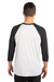 Next Level NL6051/6051 Mens Jersey 3/4 Sleeve Crewneck T-Shirt Vintage Black/Heather White Model Back