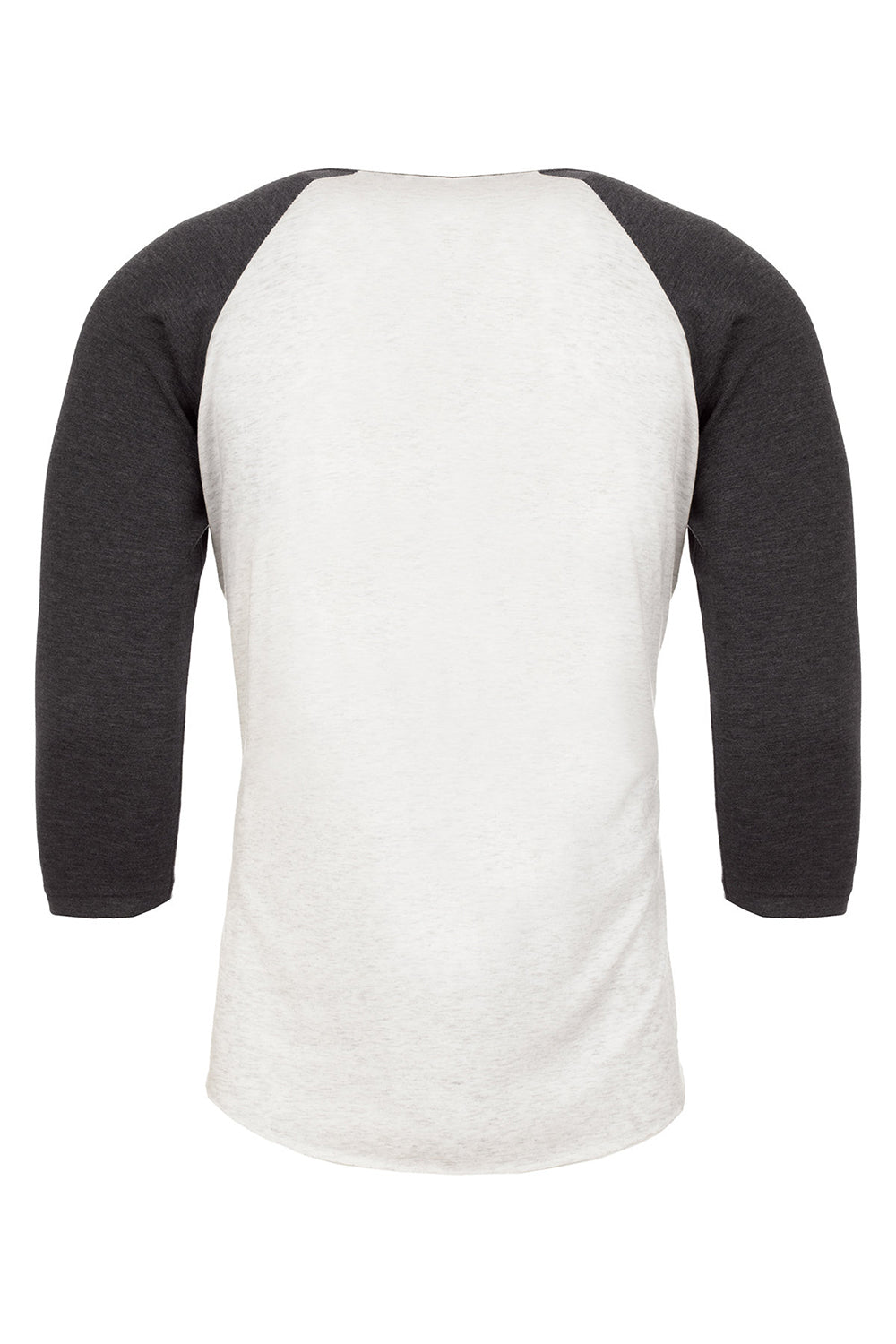 Next Level NL6051/6051 Mens Jersey 3/4 Sleeve Crewneck T-Shirt Vintage Black/Heather White Flat Back