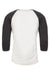 Next Level NL6051/6051 Mens Jersey 3/4 Sleeve Crewneck T-Shirt Vintage Black/Heather White Flat Back