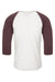 Next Level NL6051/6051 Mens Jersey 3/4 Sleeve Crewneck T-Shirt Heather White/Vintage Purple Flat Back