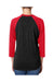 Next Level NL6051/6051 Mens Jersey 3/4 Sleeve Crewneck T-Shirt Vintage Red/Black Model Back