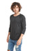 Next Level NL6051/6051 Mens Jersey 3/4 Sleeve Crewneck T-Shirt Vintage Black Model Front