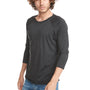 Next Level Mens Jersey 3/4 Sleeve Crewneck T-Shirt - Vintage Black