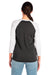 Next Level NL6051/6051 Mens Jersey 3/4 Sleeve Crewneck T-Shirt HTH WHT/ VIN BLK Model Back