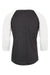 Next Level NL6051/6051 Mens Jersey 3/4 Sleeve Crewneck T-Shirt HTH WHT/ VIN BLK Flat Back