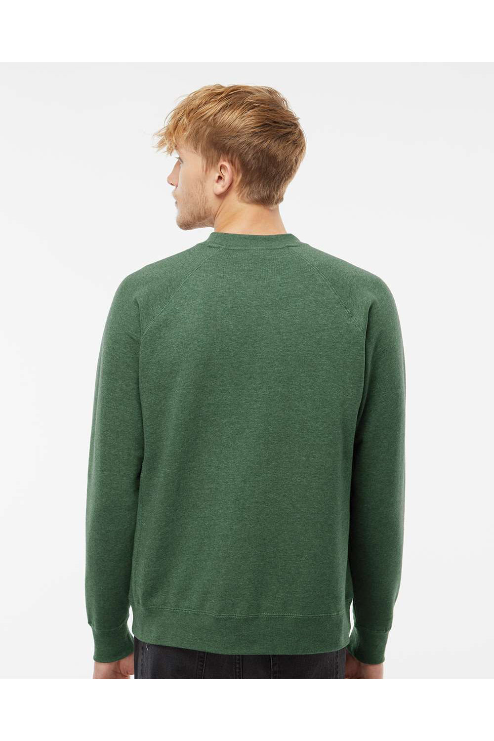 Independent Trading Co. PRM30SBC Mens Special Blend Crewneck Raglan Sweatshirt Moss Green Model Back