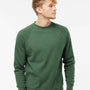 Independent Trading Co. Mens Special Blend Crewneck Raglan Sweatshirt - Moss Green - NEW