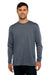 Next Level 6071 Mens Jersey Long Sleeve Crewneck T-Shirt Indigo Blue Model Front