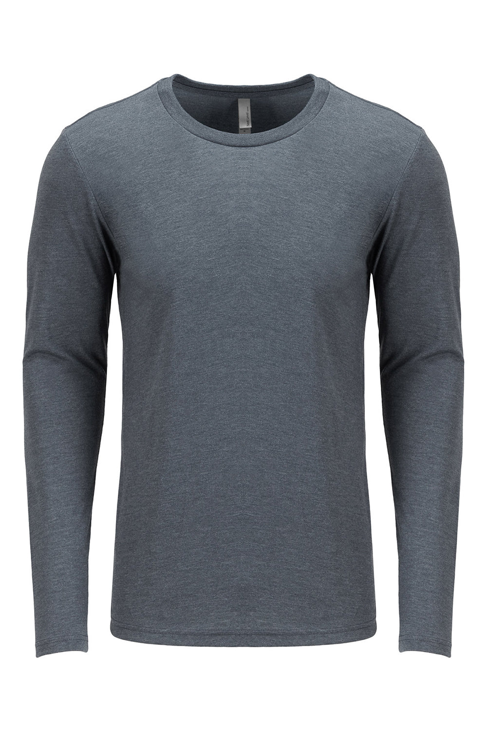 Next Level 6071 Mens Jersey Long Sleeve Crewneck T-Shirt Indigo Blue Flat Front