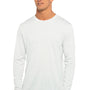 Next Level Mens Jersey Long Sleeve Crewneck T-Shirt - Heather White