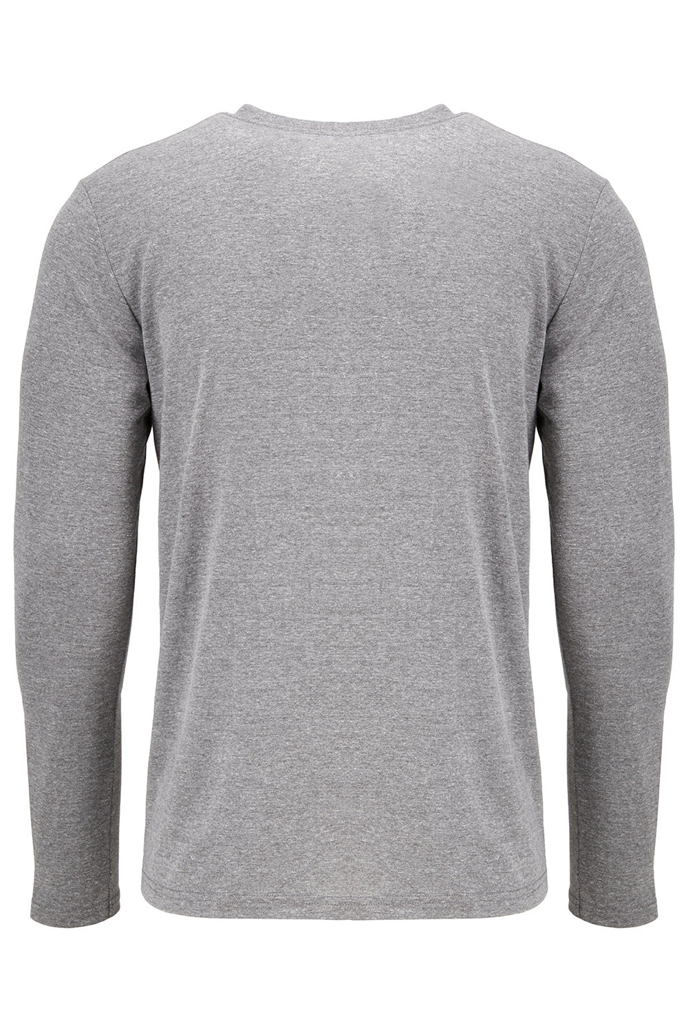 Next Level 6071 Mens Jersey Long Sleeve Crewneck T-Shirt Heather Grey Flat Back