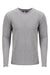 Next Level 6071 Mens Jersey Long Sleeve Crewneck T-Shirt Heather Grey Flat Front