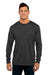 Next Level 6071 Mens Jersey Long Sleeve Crewneck T-Shirt Vintage Black Model Front