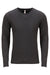 Next Level 6071 Mens Jersey Long Sleeve Crewneck T-Shirt Vintage Black Flat Front