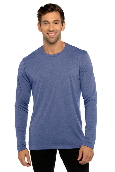 Next Level 6071 Mens Jersey Long Sleeve Crewneck T-Shirt Vintage Royal Blue Model Front