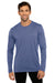 Next Level 6071 Mens Jersey Long Sleeve Crewneck T-Shirt Vintage Royal Blue Model Front