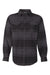 Burnside 8219 Mens Plaid Flannel Long Sleeve Snap Down Shirt w/ Double Pockets Black Flat Front