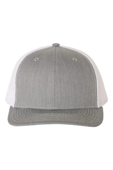 Richardson 112 Mens Snapback Trucker Hat Heather Grey/White Flat Front