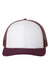 Richardson 112 Mens Snapback Trucker Hat White/Maroon Flat Front