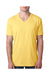 Next Level 6240 Mens CVC Jersey Short Sleeve V-Neck T-Shirt Banana Cream Yellow Model Front