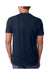 Next Level 6240 Mens CVC Jersey Short Sleeve V-Neck T-Shirt Midnight Navy Blue Model Back