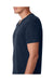 Next Level 6240 Mens CVC Jersey Short Sleeve V-Neck T-Shirt Midnight Navy Blue Model Side