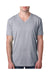 Next Level 6240 Mens CVC Jersey Short Sleeve V-Neck T-Shirt Heather Dark Grey Model Front