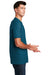 District DM108 Mens Perfect Blend Short Sleeve Crewneck T-Shirt Deep Turquoise Blue Fleck Model Side