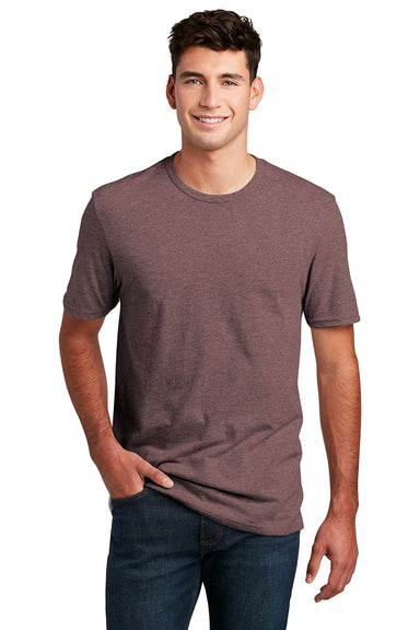 District DM108 Mens Perfect Blend Short Sleeve Crewneck T-Shirt Rose Fleck Model Front