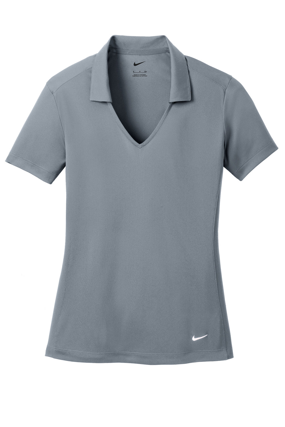 Nike 637165 Womens Dri-Fit Moisture Wicking Short Sleeve Polo Shirt Cool Grey Flat Front