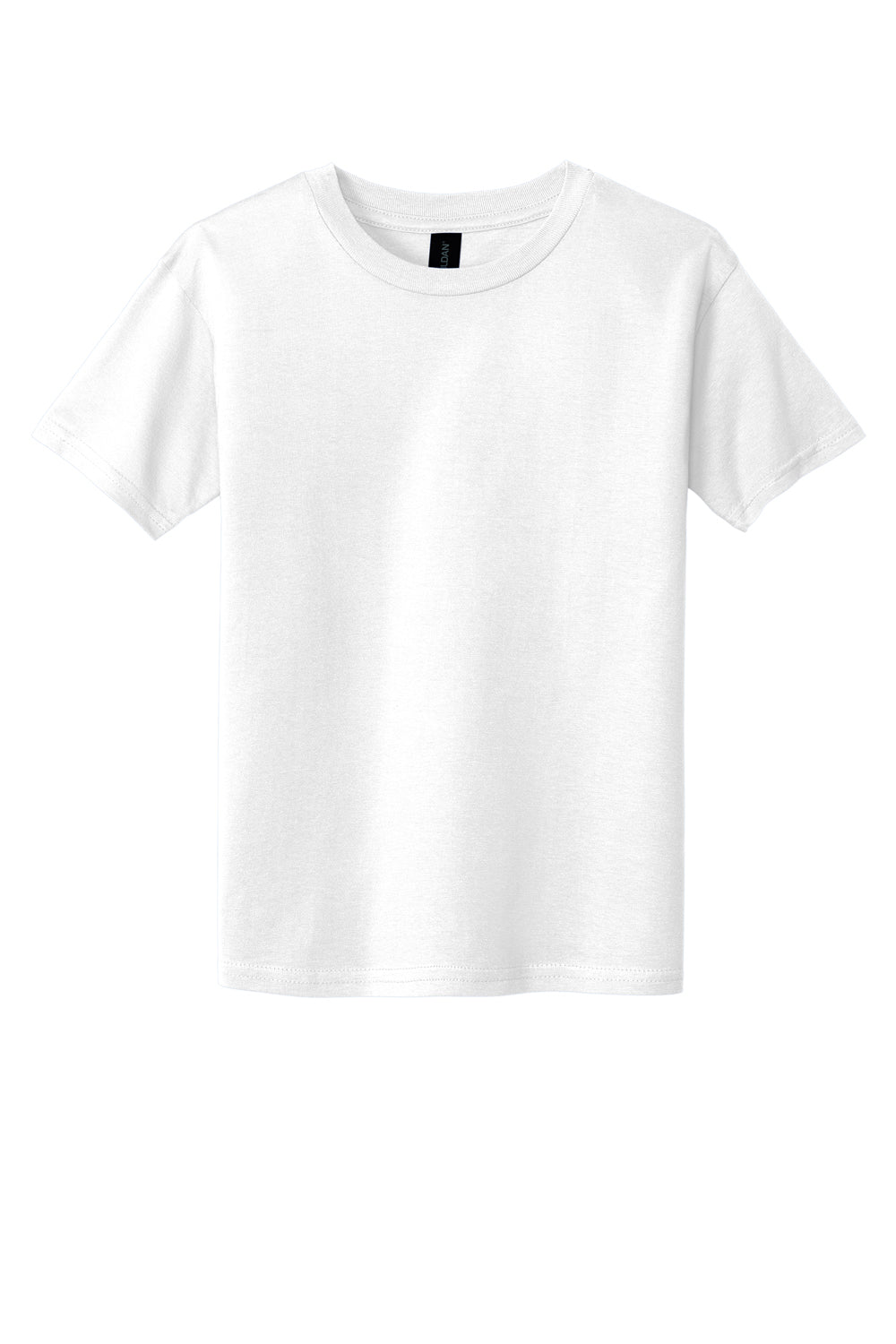 Gildan 64000B Youth Softstyle Short Sleeve Crewneck T-Shirt White Flat Front