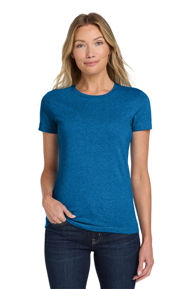 Gildan 64000L/G640L Womens Softstyle Short Sleeve Crewneck T-Shirt Antique Sapphire Blue Model Front