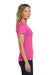 Gildan 64000L/G640L Womens Softstyle Short Sleeve Crewneck T-Shirt Azalea Pink Model Side