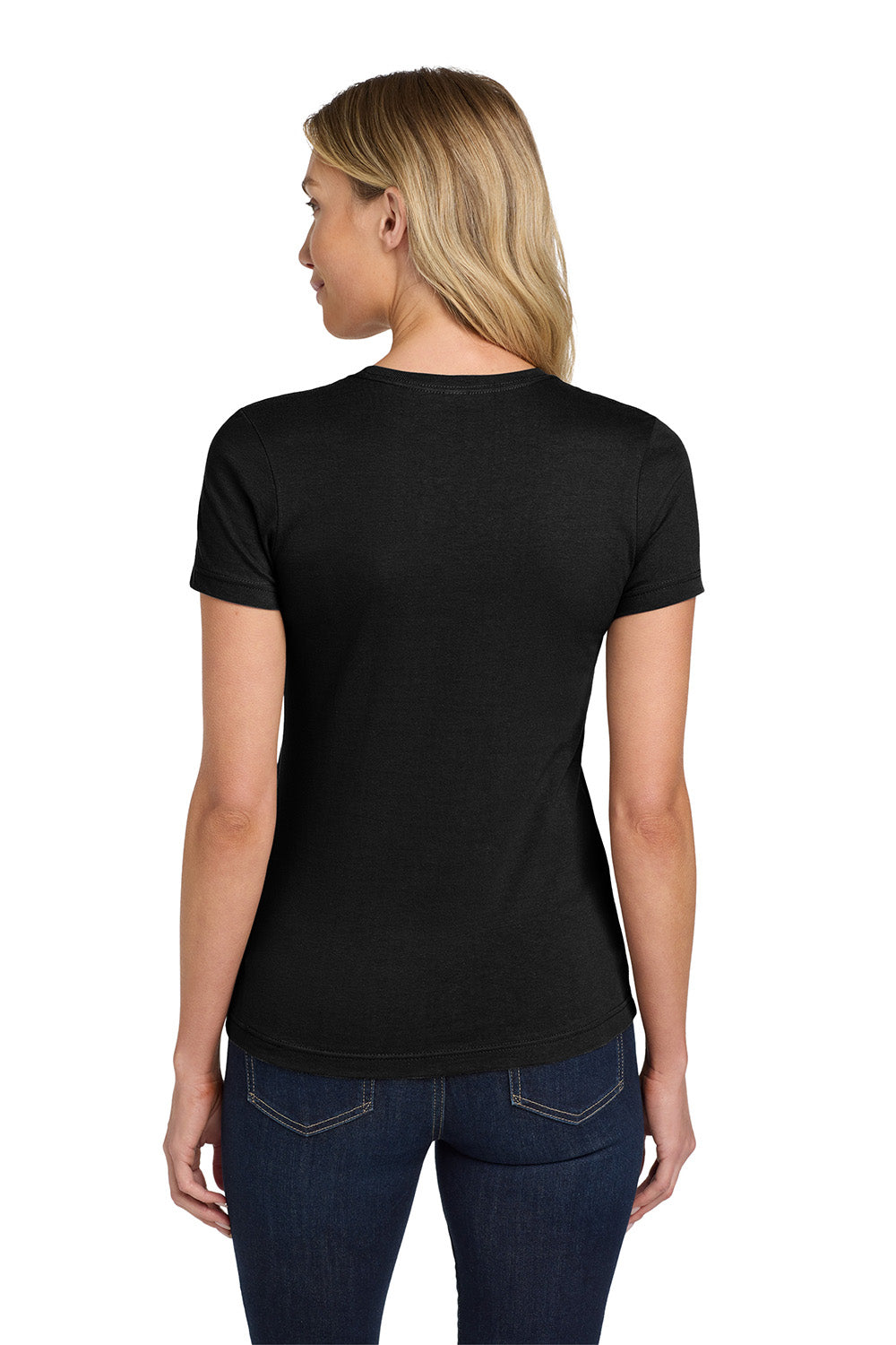 Gildan 64000L/G640L Womens Softstyle Short Sleeve Crewneck T-Shirt Black Model Back