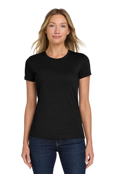 Gildan 64000L/G640L Womens Softstyle Short Sleeve Crewneck T-Shirt Black Model Front