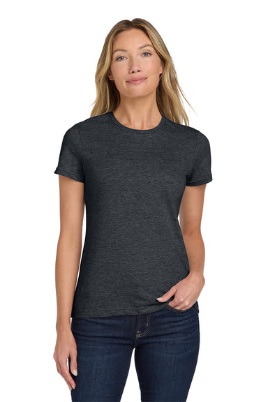 Gildan 64000L/G640L Womens Softstyle Short Sleeve Crewneck T-Shirt Heather Dark Grey Model Front