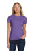 Gildan 64000L/G640L Womens Softstyle Short Sleeve Crewneck T-Shirt Heather Purple Model Front