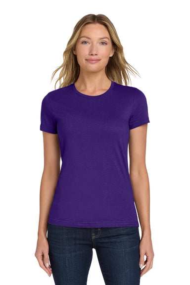 Gildan 64000L/G640L Womens Softstyle Short Sleeve Crewneck T-Shirt Purple Model Front