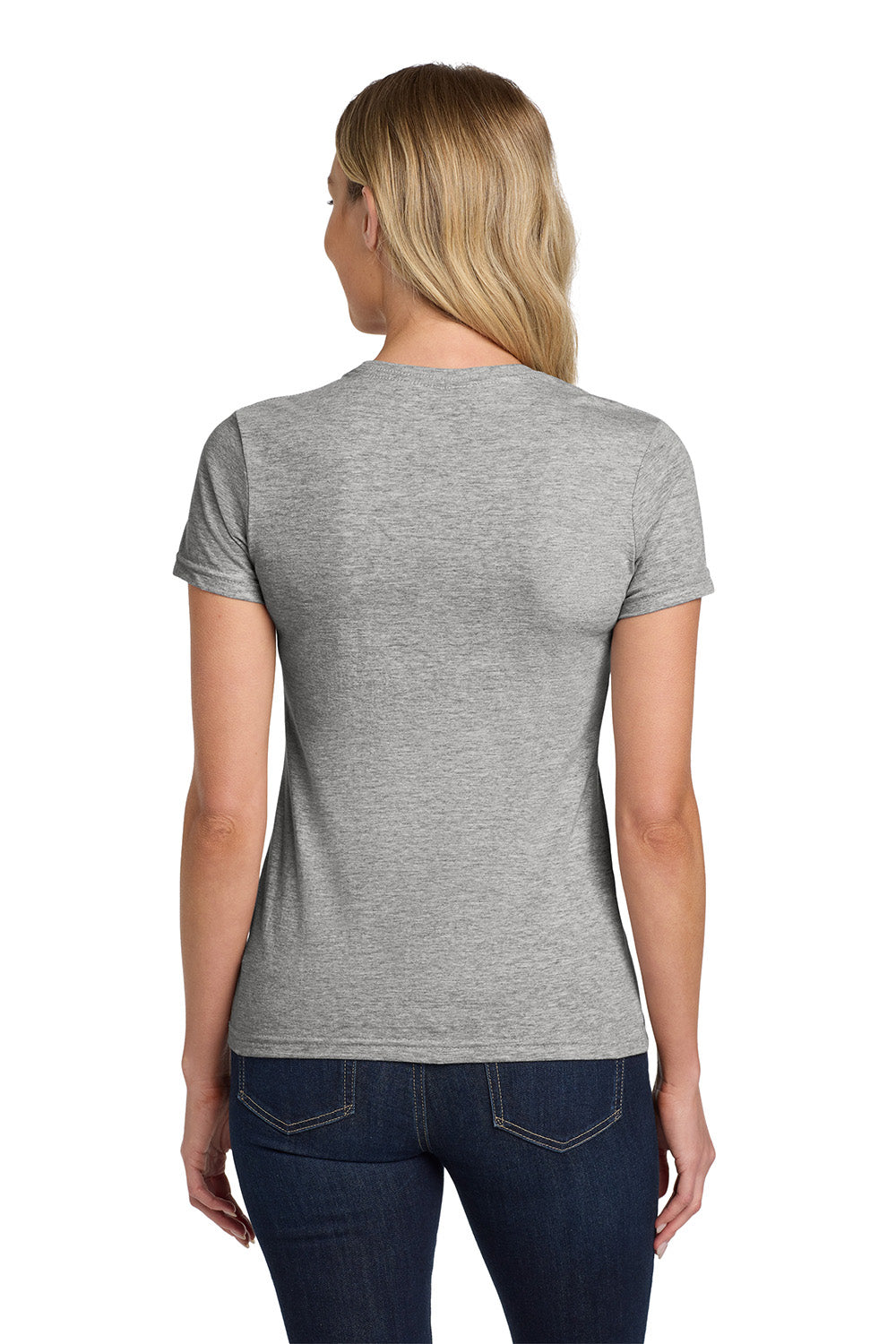 Gildan 64000L/G640L Womens Softstyle Short Sleeve Crewneck T-Shirt Sport Grey Model Back