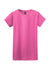 Gildan 64000L/G640L Womens Softstyle Short Sleeve Crewneck T-Shirt Azalea Pink Flat Front