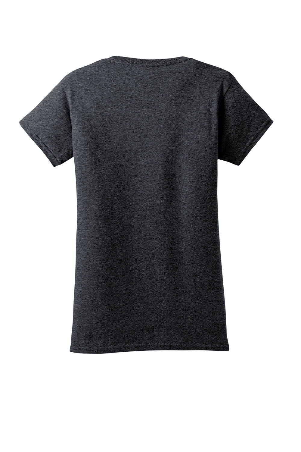 Gildan 64000L/G640L Womens Softstyle Short Sleeve Crewneck T-Shirt Heather Dark Grey Flat Back