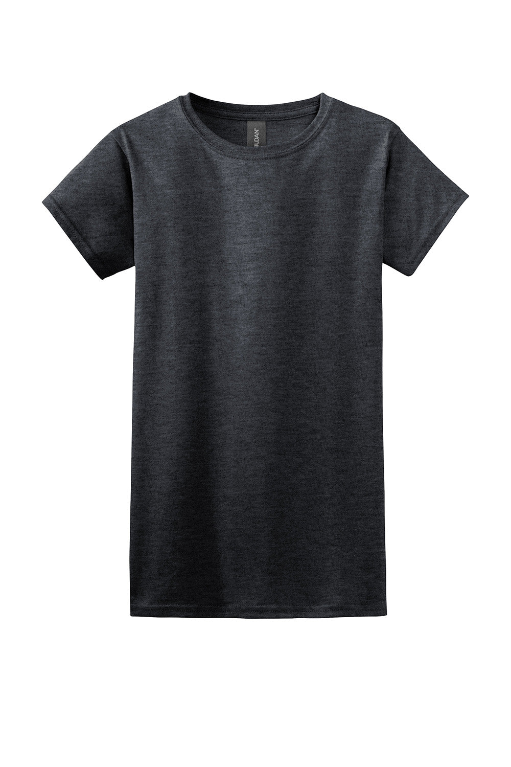 Gildan 64000L/G640L Womens Softstyle Short Sleeve Crewneck T-Shirt Heather Dark Grey Flat Front