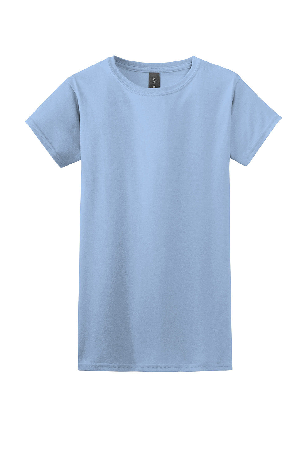 Gildan 64000L/G640L Womens Softstyle Short Sleeve Crewneck T-Shirt Light Blue Flat Front