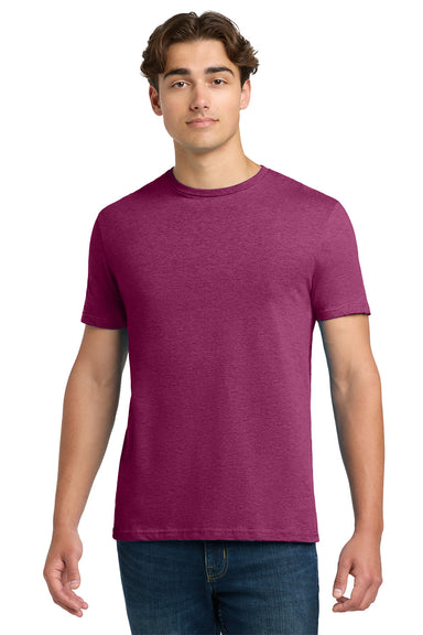 Gildan 64000/G640 Mens Softstyle Short Sleeve Crewneck T-Shirt Antique Heliconia Pink Model Front