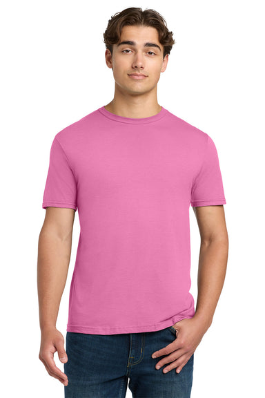 Gildan 64000/G640 Mens Softstyle Short Sleeve Crewneck T-Shirt Azalea Pink Model Front