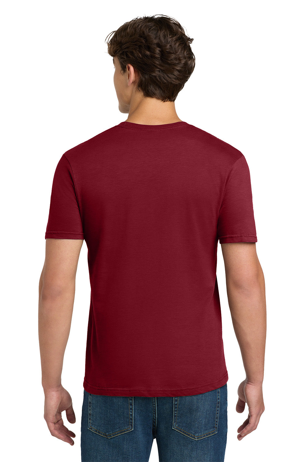 Gildan 64000/G640 Mens Softstyle Short Sleeve Crewneck T-Shirt Cardinal Red Model Back